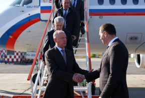 Помощник Президента РФ Николай Патрушев и губернатор Дмитрий Демешин посетили Амурский судостроительный завод